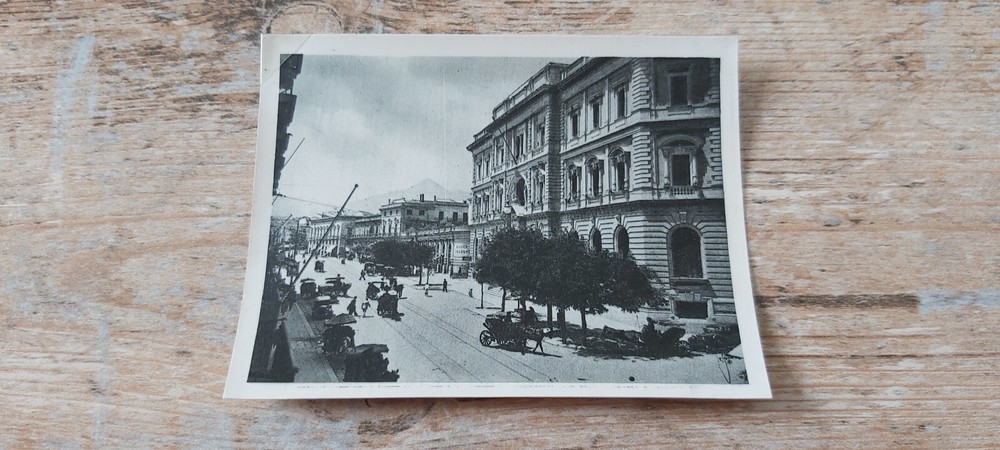 old b/w LEPORELLO PHOTO ITALY SICILY PALERMO VIA CAVOUR E BANCA D’ITALIA