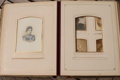 Antique Photo Album 63 Sepia Portrait Photos Women Family Rabin France 1888