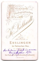 Photograph K. Liebhardt, Esslingen, in Palmschen Bau, Toddler with Ceiling 1893