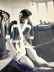 Large Original Silver Print Photo 1970 Vintage Asian Mannequin