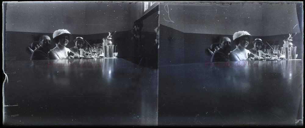 France Famille Life Social c1920 Photo Self Portrait Negative Stereo Plate