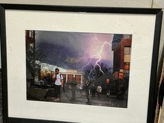 Lightning College Campus Students Digital Photograph 11×14 Signed Framed Color