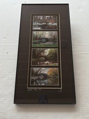 Central Park NYC Bow Bridge “Four Seasons” Framed Photos Signed- 10x 21″