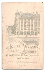 Photograph Joseph Werner, Munich, Isartorplatz 2 corner Kanalstrasse, portrait J