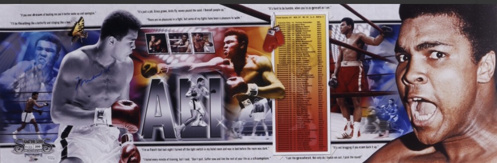 Muhammad Ali Signed 14×38 Limited #31/200 Online Authentics Hologram ART