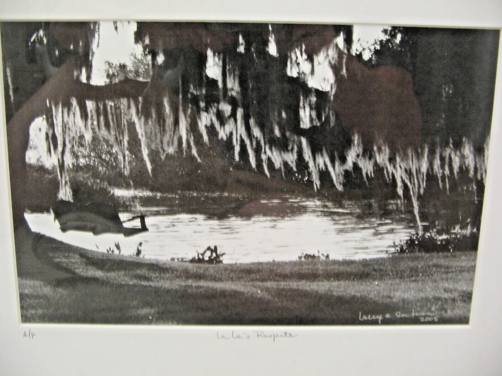 FRAMED MATTED ARTWORK La La’s Respite A/P 16 x 20 B&W With COA by Larry Santucci