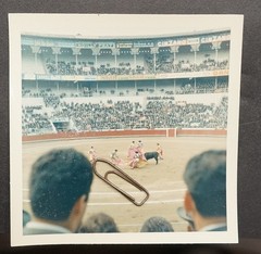Photo View 1966 Bullfight Arena Color Advertising Stadium Beer Torero Cinzano Old