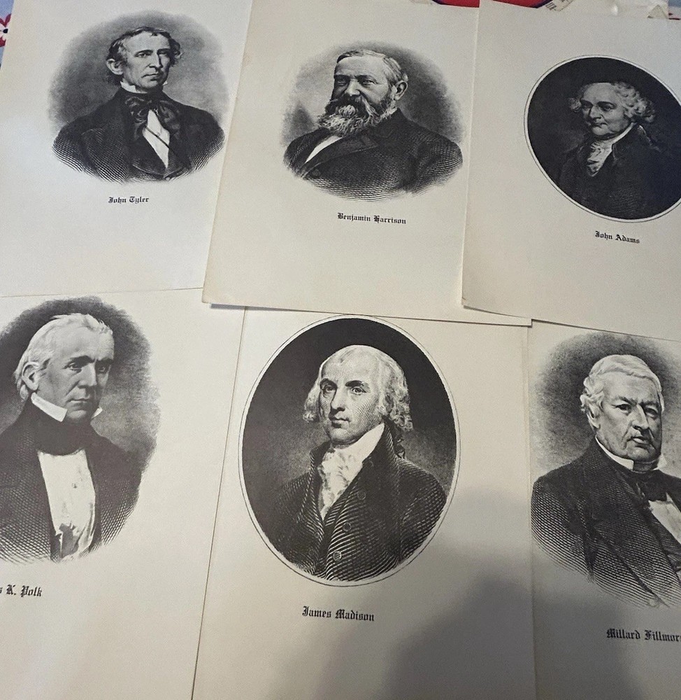 Vintage FIRST 35 presidents 8 By 10 Black and white Photos