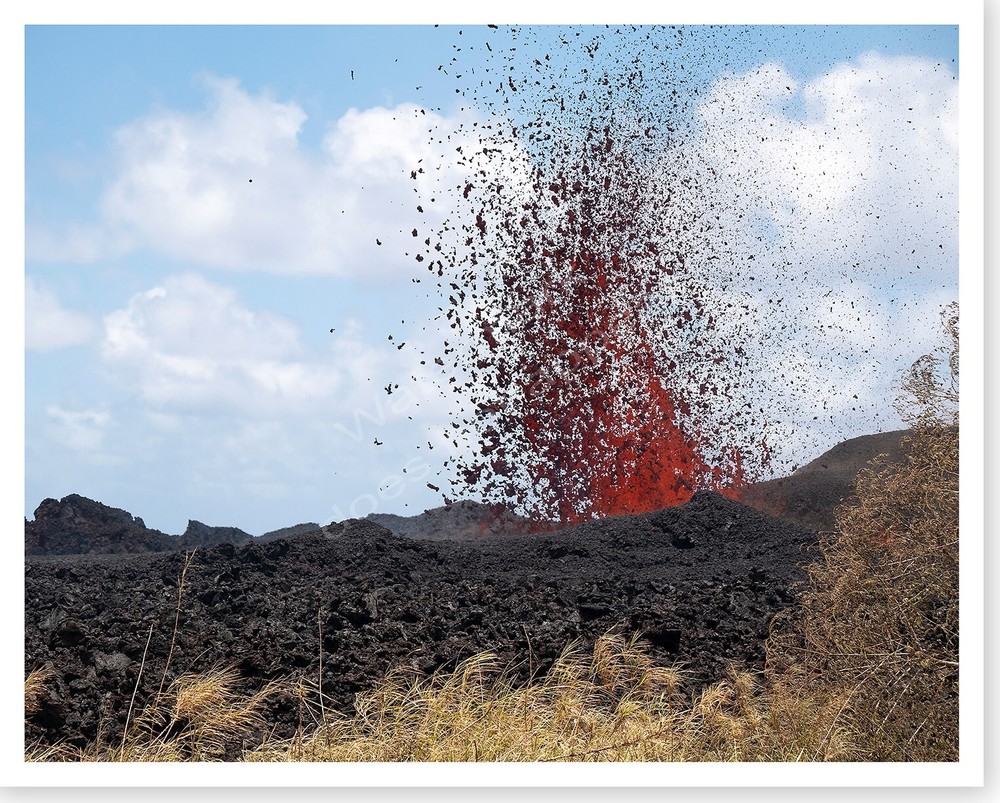 Hawaii Fissure 17 Lava Fountain Kilauea Volcano Silver Halide Photo 2018