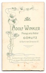 Photography Adolf Winkler, Görlitz, Berlinerstr. 12, Portrait Of A Man With Sc