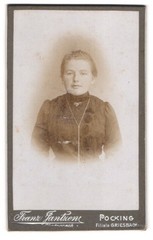 Photograph Franz Jantzen, pocking, portrait young lady with hair tied back