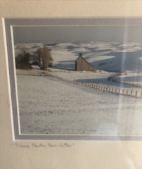 John Clement Signed Framed Art Landscape Desert Snow & Country Barn Winter (2)