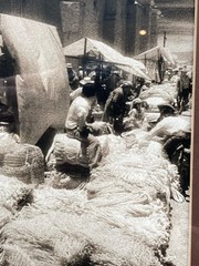 Native Pueblo Market Scene Black & White Photograph, Framed