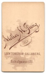 Photograph M. Jung, Lichtenstein-Callnberg, Schulgasse 175, portrait of a woman
