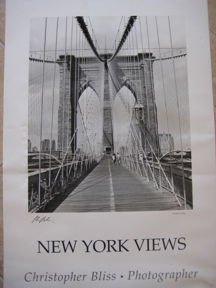 NEW YORK VIEWS BROOKLYN BRIDGE LIMITED EDITION PHOTO POSTER, CHRISTOPHER BLISS