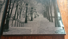 Vtg Pair Set Lot Cyndi Schick Eiffel Tower Stairs Signed Photograph Black White
