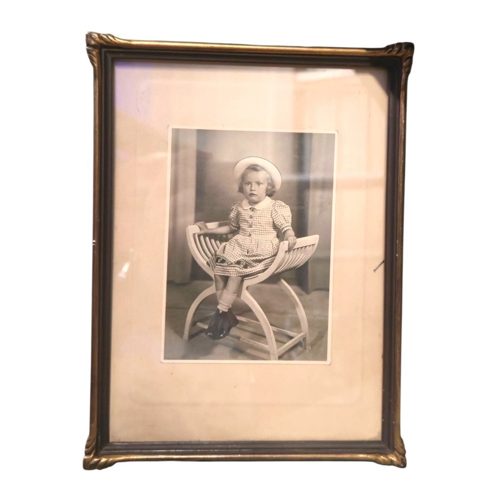 Antique Picture Sepia STUDIO PORTRAIT VICTORIAN Children/Girls 30x20cm