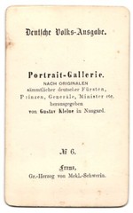 Photograph Gustav Kleine, Naugard, portrait Grand Duke Friedrich Franz II by