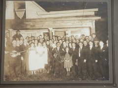 Vtg 1920s 30s B&W Sepia Photograph Family Portrait Banjo Accordion Utica NY Band