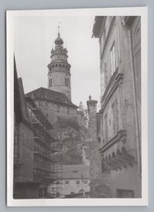 Český Krumlov Bohemia Czech Republic 1969 – Construction Site Alley – Old Photo 1960s