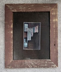 Laundry on the Line Reclaimed Wood Frame Jack Miller Original Photograph 11×12.5