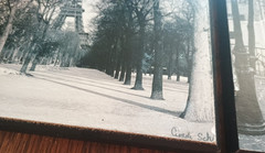 Vtg Pair Set Lot Cyndi Schick Eiffel Tower Stairs Signed Photograph Black White
