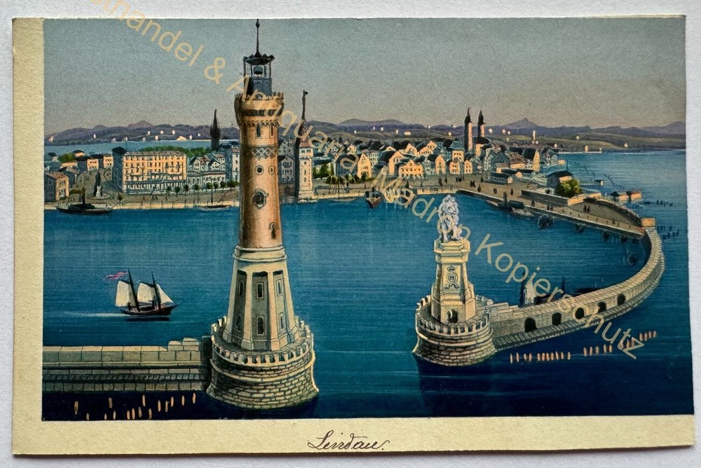 orig. CDV photo lithograph around 1860 Lindau Lake Constance Zurich Dikenmann