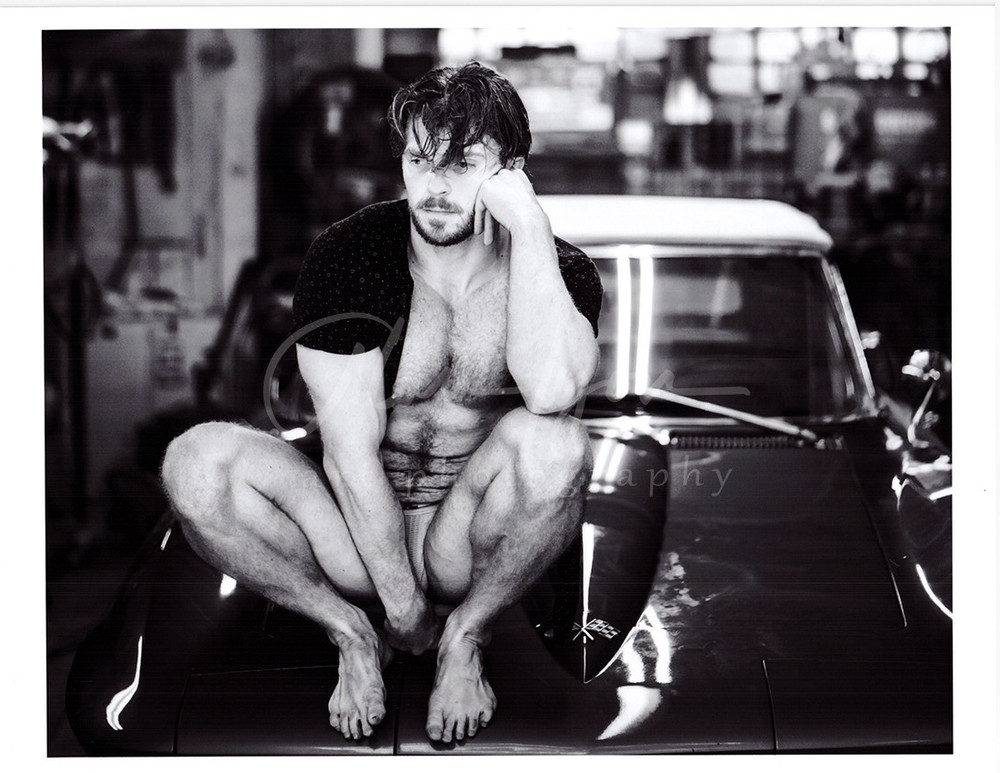 11 X 8.5 Alan Lyon Original Male Photo gay interest (4) Kurt sitting on car