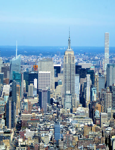 8 1/2×11″ PHOTO of EMPIRE STATE BUILDING from WORLD TRADE CENTER BUILDING in NYC