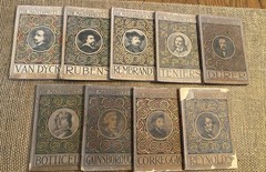 Antique Lot Of 9 Gowans Art Books: The Masterpieces Of Van Dyck 1906 + 8 Others