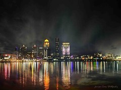 Louisville Kentucky Skyline at Night – Travel, Wall Art, Bar Art Photography