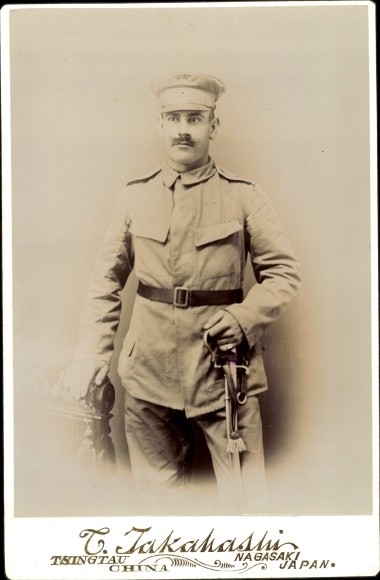 Cabinet Photo Tsingtao China, German Soldier M. Winkler in… – 10679615