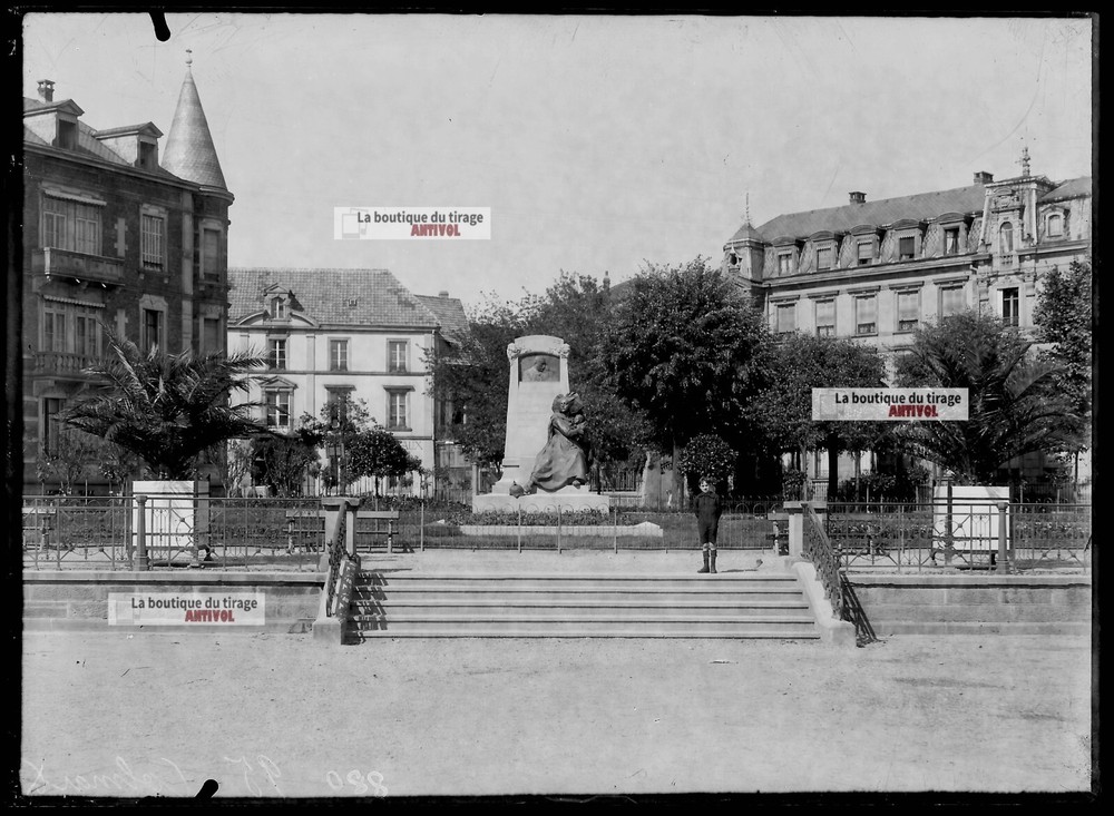 Vintage Black And White Photo Glass Plate Negative 13X18 Cm Architecture Colmar