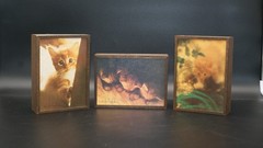 Vtg Gary Dodson Cats Kittens Small Print Photography Wall Art MCM