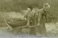 Antique Photograph Glass Negative Ladies Having Fun Posing for Photo @ 1915