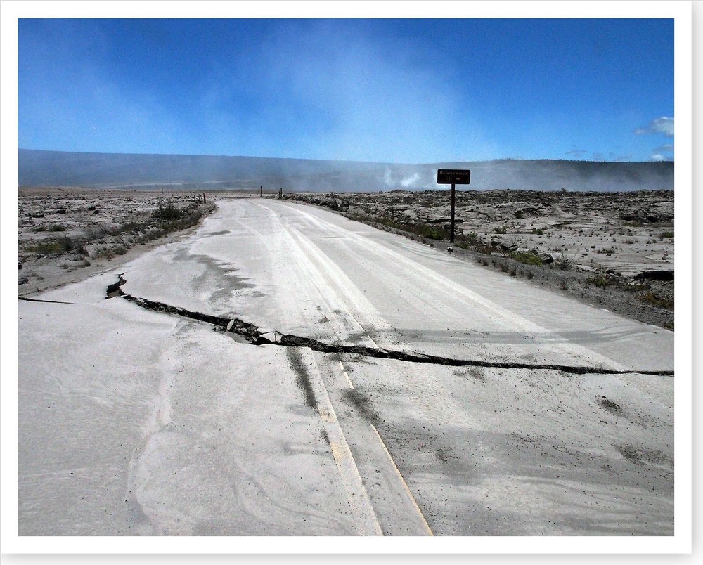 2018 Kilauea Volcano Crack Through Crater Rim Drive Silver Halide Photo