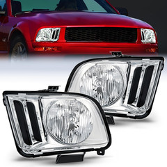 Headlight Assembly Compatible with 2005 2006 2007 2008 2009 Ford Mustang Headlam
