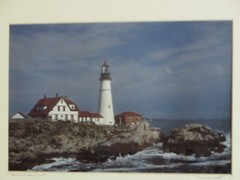 Original Color Photograph of Historic Maine Portland Headlight Signed by Artist
