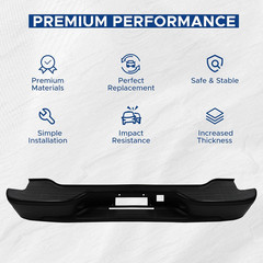 Black Rear Bumper Assembly Compatible with 2000-2006 Chevy Tahoe Suburban GMC Yu