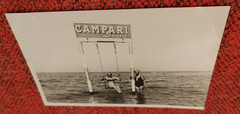 Vintage Photo 1969 Rimini Italia Campari Soda Advertising Sea Beach 11.5 x 7.6 cm