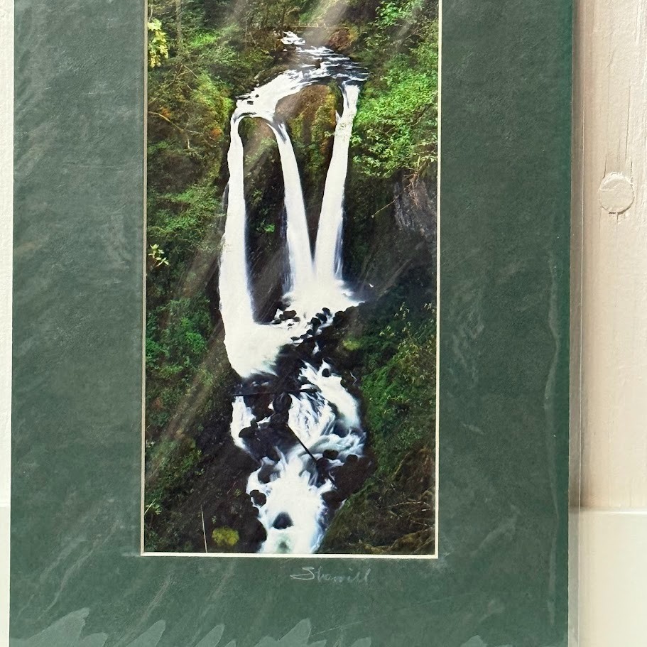 Triple Falls Oregon Waterfall Photo Signed Sherrill Columbia Gorge Hiking PNW