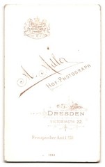 Photograph A. Adler, Dresden, Victoria Str. 22, portrait lady wearing blouse from Sa