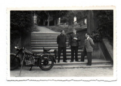 2x Original Vintage Photo Men Motorcycle Men with Simson Awe Motorcycle