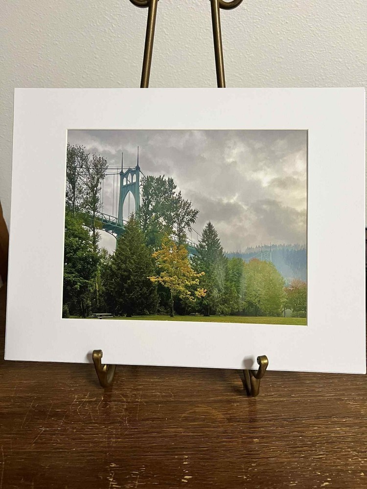 St. Johns Bridge Portland Matted 8×10 Photo Tammie Bates PNW Landscape Signed