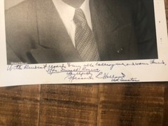 Signed/Inscribed B/W Photo of Spessard Holland to Dwight Rogers / Florida Rep.