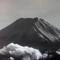 Large 1950s Photograph Mt Fuji Summer Koyo Okada Silver Gelatin Print Japan Vtg
