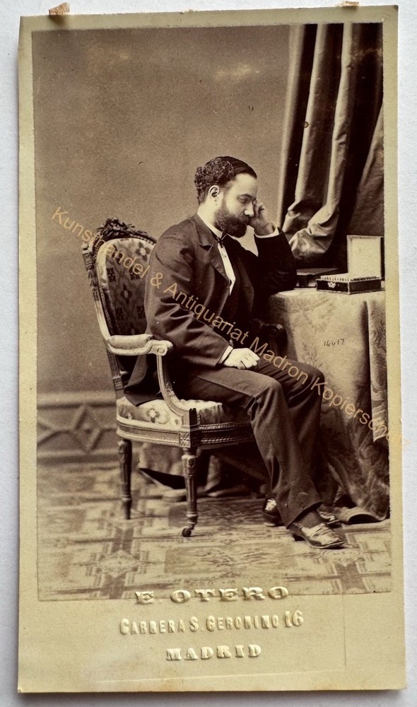orig. CDV photo photograph picture old fashion man gentleman around 1860 Otero Madrid