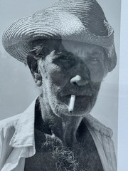 John Fletcher Cuban Farmer Framed B&W Portrait Photograph Signed 21×27 Art