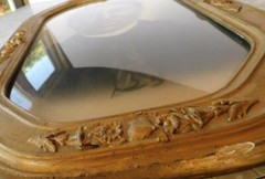 African American Woman Antique Convex Oval Portrait Charcoal-Enhanced Photograph