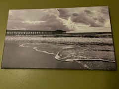 beach photo black and white 12in x 18in south caroline pier
